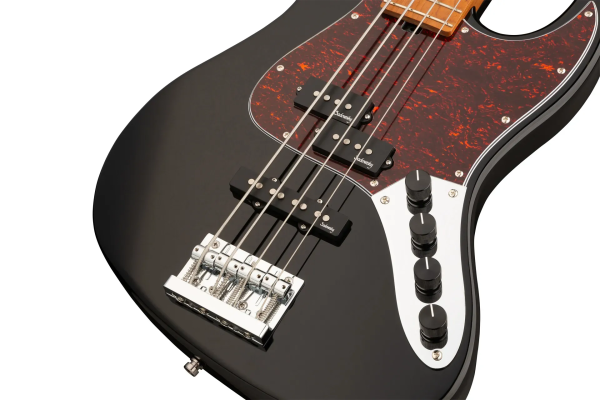 Sadowsky MetroExpress 21-Fret Hybrid P/J Bass, Roasted Maple Fingerboard, 4-String - Solid Black High Polish